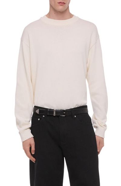 Helmut Lang Helmut Lang Distressed Cotton Crewneck Sweater