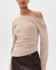 Helmut Lang Helmut Lang Draped Wool Top Oatmeal Melange - 2