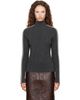 Helmut Lang Helmut Lang Gray Wool Mock-Neck Sweater - 1