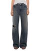 Helmut Lang Helmut Lang High Rise Ripped Bootcut Jeans in Tinted Vintage Blue - 1