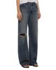 Helmut Lang Helmut Lang High Rise Ripped Bootcut Jeans in Tinted Vintage Blue - 4