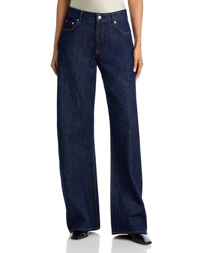 Helmut Lang Helmut Lang High Rise Saddle Jean in Rinse Indigo