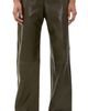 Helmut Lang Helmut Lang Leather Relaxed Bootcut Pants Dark Moss/Black - 1