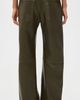 Helmut Lang Helmut Lang Leather Relaxed Bootcut Pants Dark Moss/Black - 3