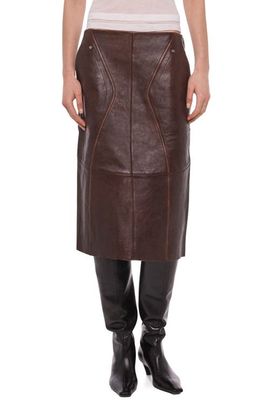 Helmut Lang Helmut Lang Leather Saddle Midi Skirt 
