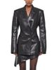 Helmut Lang Helmut Lang Leather Sculptural Blazer - 1