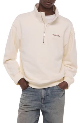 Helmut Lang Helmut Lang Logo Quarter Zip Cotton Pullover