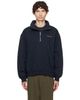Helmut Lang Helmut Lang Navy Logo Quarter Zip Sweatshirt - 1