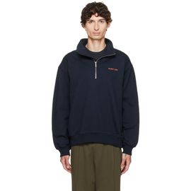 Helmut Lang Helmut Lang Navy Logo Quarter Zip Sweatshirt