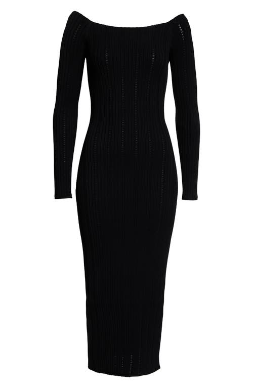 Helmut Lang Helmut Lang Open Rib Long Sleeve Midi Dress