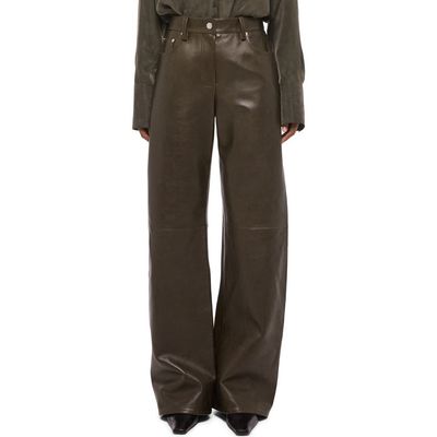 Helmut Lang Helmut Lang Relaxed Bootcut Leather Pants