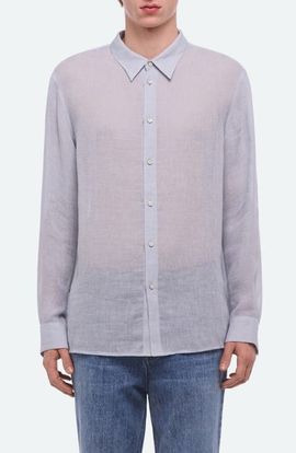 Helmut Lang Helmut Lang Relaxed Fit Linen Gauze Button-Up Shirt