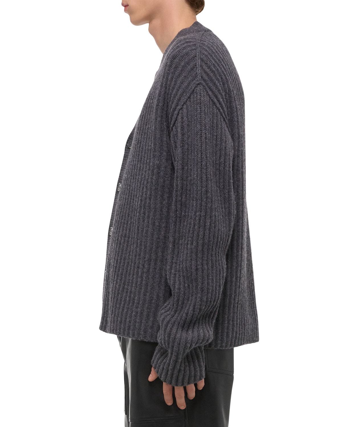 Helmut Lang - Relaxed Fit Ribbed Cardigan Sweater