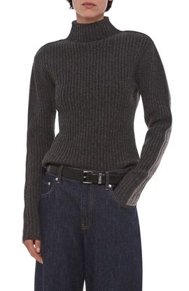 Helmut Lang Helmut Lang Rustic Rib Mock Neck Sweater