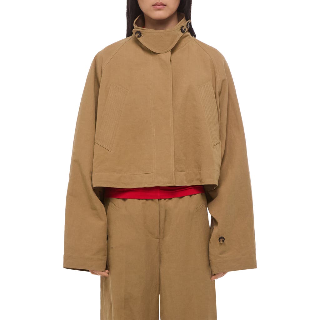 Helmut Lang Helmut Lang Sandwash High Collar Crop Trench Coat 