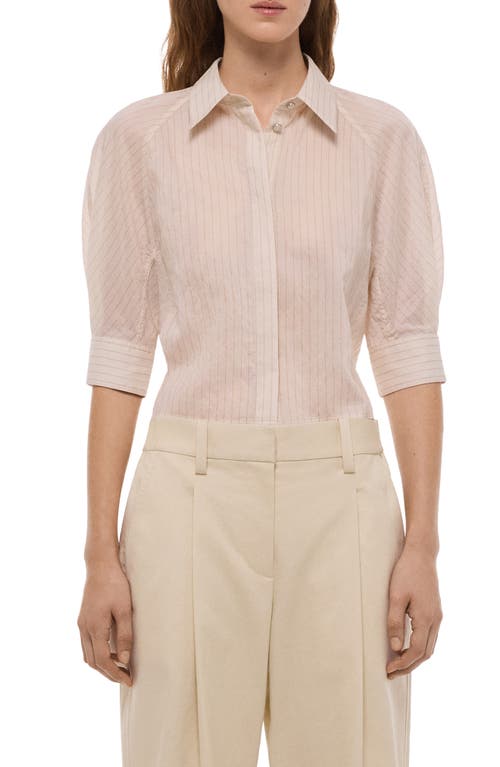 Helmut Lang Helmut Lang Semi-Sheer Stripe Button-Up Crop Top