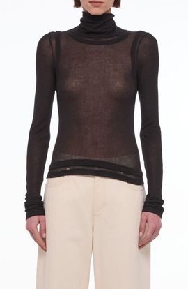 Helmut Lang Helmut Lang Sheer Long Sleeve Turtleneck Top