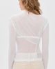 Helmut Lang Helmut Lang Sheer Twist Long Sleeve Sheer Top Optic White - 3