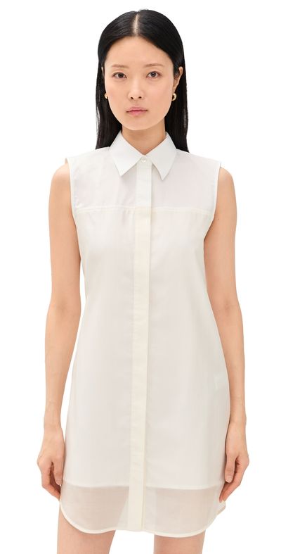 Helmut Lang Helmut Lang Sleeveless Shirt Dress White/Soft White