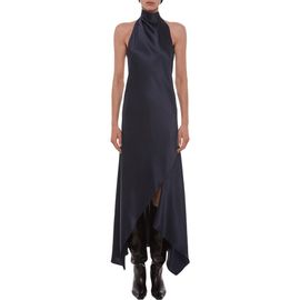 Helmut Lang Helmut Lang Tie Neck Silk Maxi Dress
