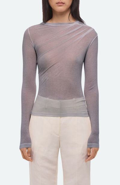 Helmut Lang Helmut Lang Twist Long Sleeve Sheer Top