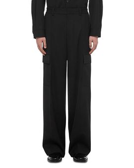 Helmut Lang Helmut Lang Utility Relaxed Fit Wide Leg Wool Pants