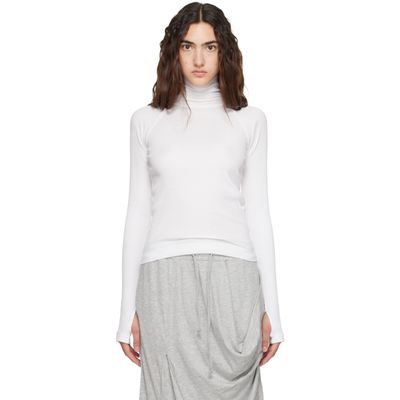 Helmut Lang Helmut Lang White Shrug Turtleneck