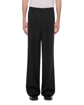 Helmut Lang Helmut Lang Wool Double Pleated Straight Fit Trousers