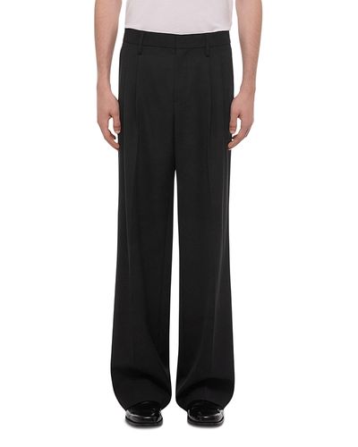 Helmut Lang Helmut Lang Wool Double Pleated Straight Fit Trousers