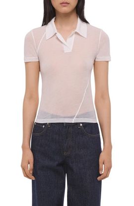 Helmut Lang Helmut Lang Zerosca Sheer Modal Twisted Polo