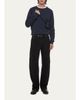Helmut Lang Men's Cotton Raw-Edge Crewneck Sweater - 2