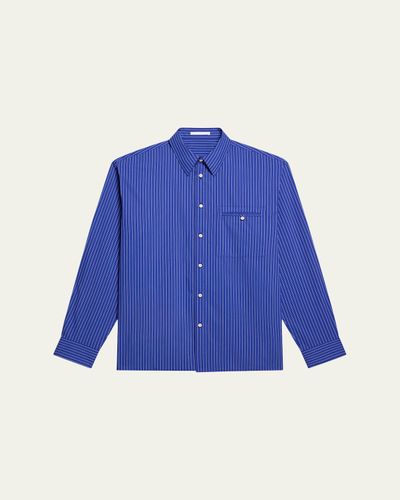 Helmut Lang Men's Pinstripe Poplin Double-Pocket Button-Down Shirt