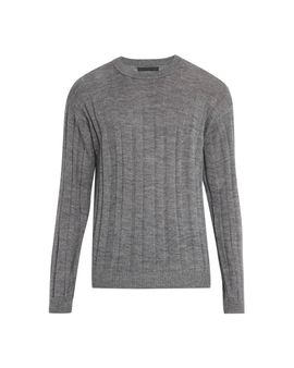 Helmut Lang Men's Wide-Rib Wool and Nylon Crewneck Sweater