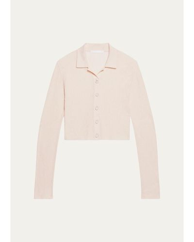Helmut Lang Raw Edge Linen-Blend Knit Cardigan