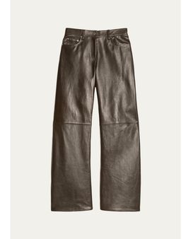 Helmut Lang Relaxed Leather Bootcut Pants
