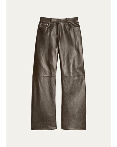 Helmut Lang Relaxed Leather Bootcut Pants