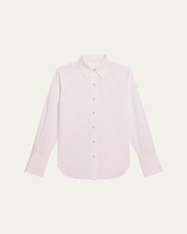 Helmut Lang Tie-Back Button-Front Cotton Shirt