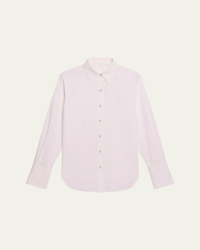 Helmut Lang Tie-Back Button-Front Cotton Shirt