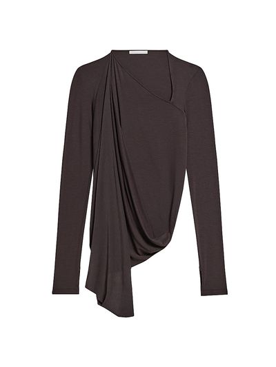 Helmut Lang Women's Draped Asymmetric Long-Sleeve Top