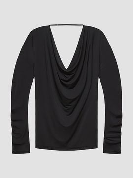 Helmut Lang Women's Open-Back Cowlneck Top