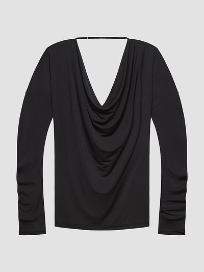 Helmut Lang Women's Open-Back Cowlneck Top