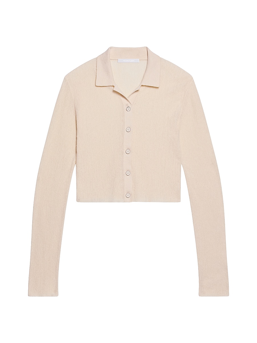 Helmut Lang - Women's Raw Edge Linen-Blend Knit Cardigan