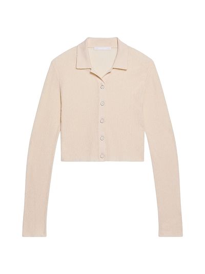 Helmut Lang Women's Raw Edge Linen-Blend Knit Cardigan