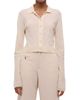 Helmut Lang Women's Raw Edge Linen-Blend Knit Cardigan - 3