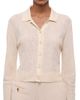 Helmut Lang Women's Raw Edge Linen-Blend Knit Cardigan - 7