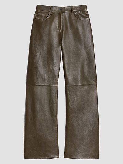 Helmut Lang Women's Relaxed Leather Bootcut Pants