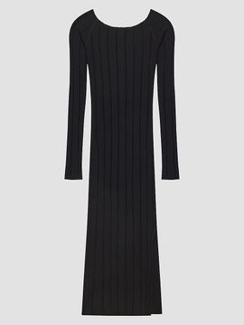 Helmut Lang Women's Ribbed Pointelle Midi Dress