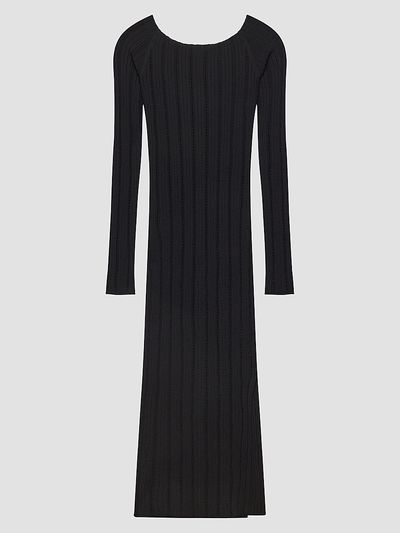 Helmut Lang Women's Ribbed Pointelle Midi Dress