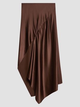 Helmut Lang Women's Silk Satin Asymmetric Midi Skirt