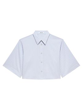Helmut Lang Women's Striped Cotton-Blend Crop Trench Shirt